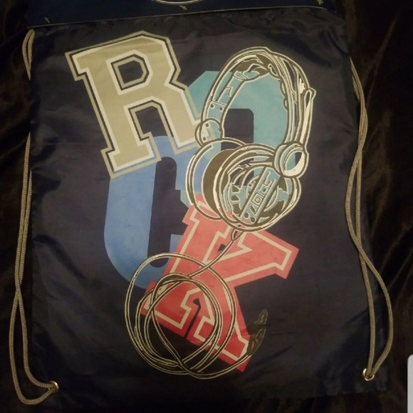 Navy blue rock music drawsting bag - Picture 1 of 3